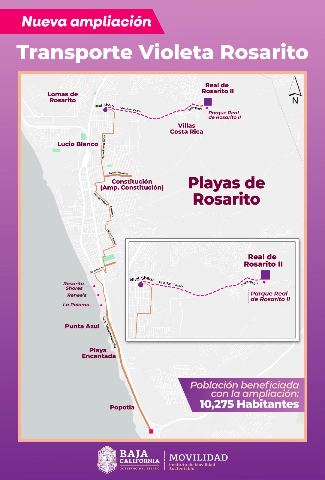 IMOS RECUERDA QUE TRANSPORTE VIOLETA AMPLIÓ RUTA EN ROSARITO - Yolanda ...